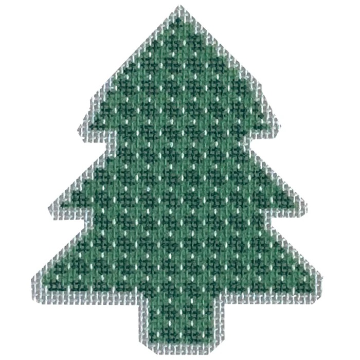 click here to view larger image of Green/Silver Criss Cross Tree (printed canvas)