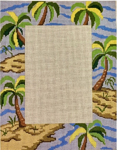 click here to view larger image of Picture Frame - Palm Trees (hand painted canvases)