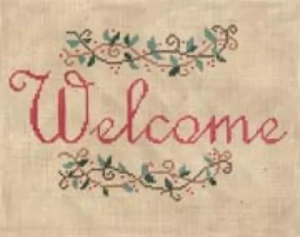 click here to view larger image of Welcome w/Vines (hand painted canvases)