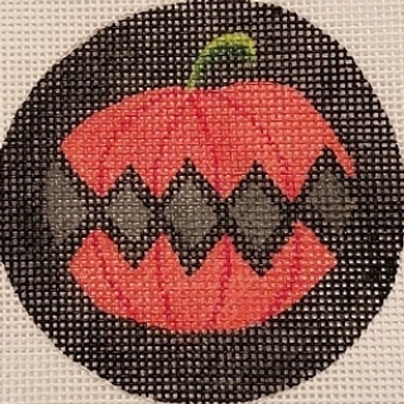 click here to view larger image of Button Cover - Diamonds Pumpkin (hand painted canvases)