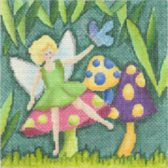 click here to view larger image of Fairy and Mushrooms (hand painted canvases)