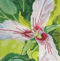 click here to view larger image of Painted Trillium (hand painted canvases)