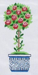 click here to view larger image of Small Rose Topiary (hand painted canvases)