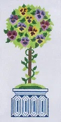 click here to view larger image of Small Pansy Topiary (hand painted canvases)