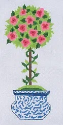 click here to view larger image of Small Peony Topiary (hand painted canvases)