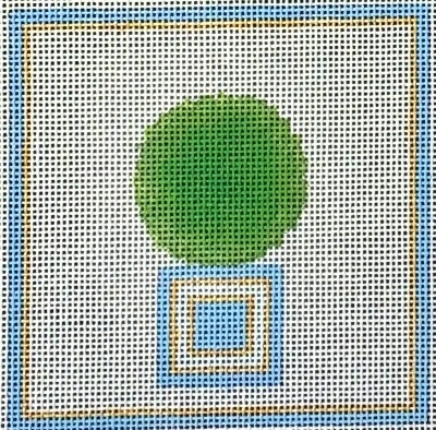 click here to view larger image of Round Topiary Square - 18M (hand painted canvases)