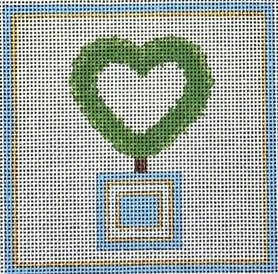 click here to view larger image of Heart Topiary Square - 18M (hand painted canvases)
