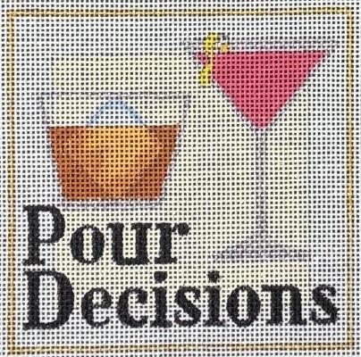 click here to view larger image of Pour Decisions  (hand painted canvases)