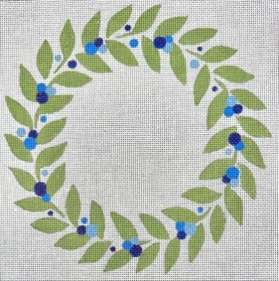 click here to view larger image of Wreaths Blue Berries - 18M (hand painted canvases)