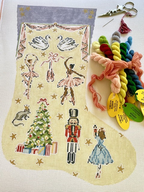 click here to view larger image of Nutcracker Stocking, The (hand painted canvases)