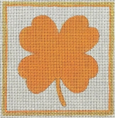 click here to view larger image of Orange Clover Square  - 18M (hand painted canvases)