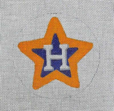 click here to view larger image of Astros Round Ornament (hand painted canvases)
