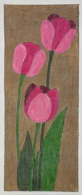 click here to view larger image of 3 Pink Tulips (hand painted canvases)