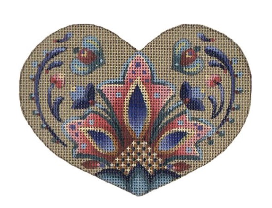 click here to view larger image of Pennsylvania Dutch Heart (hand painted canvases)