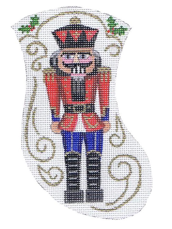 click here to view larger image of Nutcracker Mini Stocking (hand painted canvases)