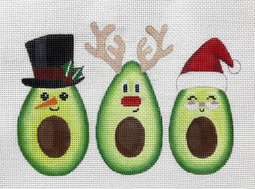 click here to view larger image of Avocado Christmas (hand painted canvases)