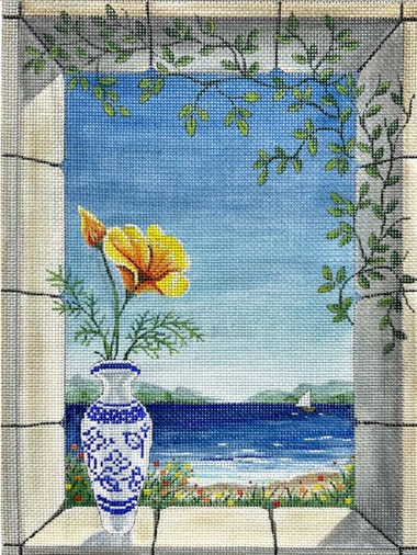 click here to view larger image of Poppy Ocean View (hand painted canvases)