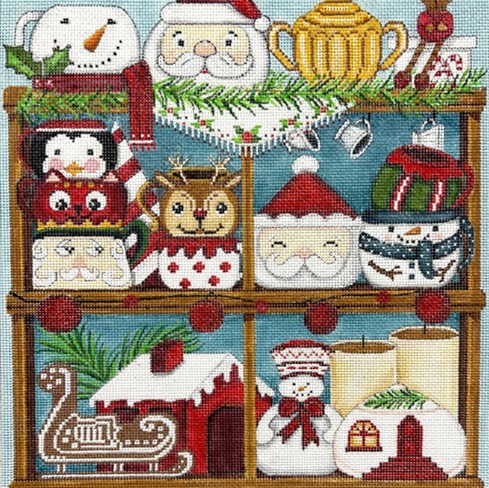 click here to view larger image of Christmas Cubbie (hand painted canvases)