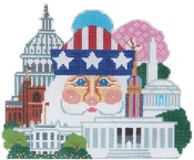 click here to view larger image of Washington DC Santa Head (hand painted canvases)