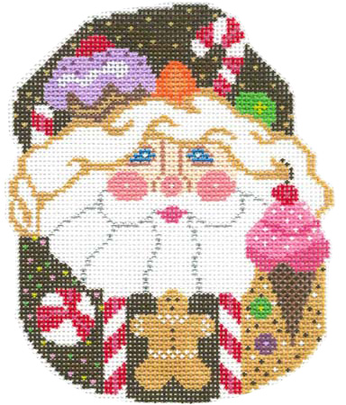 click here to view larger image of Gingerbread Santa Head (hand painted canvases)