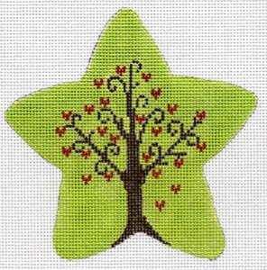 click here to view larger image of Star w/Tree and Hearts (hand painted canvases)