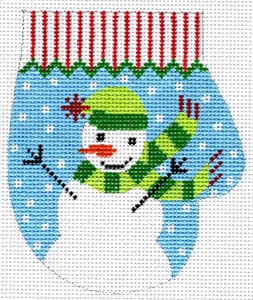 click here to view larger image of Snowman Mitten (hand painted canvases)