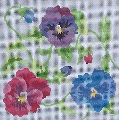 click here to view larger image of Simple Pansies (hand painted canvases)