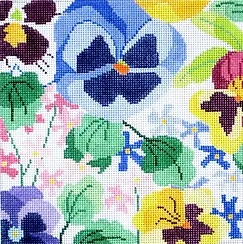 click here to view larger image of Small Pansy Garden 2 (hand painted canvases)