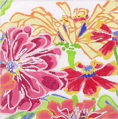 click here to view larger image of Zinnia Dazzle 2 (hand painted canvases)