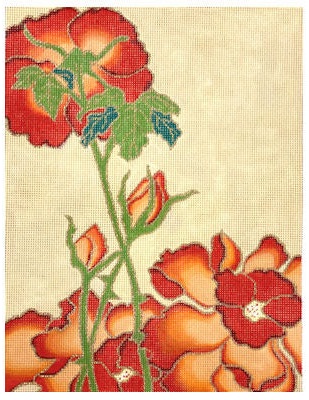 click here to view larger image of Japanese Rose Blooms (Kathryn Molineux) (hand painted canvases)