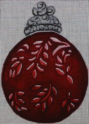 click here to view larger image of Red/Silver Ornament (Robbyns Nest) (hand painted canvases)