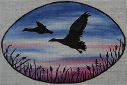 click here to view larger image of Wild Geese Oval (Robbyns Nest) (hand painted canvases)