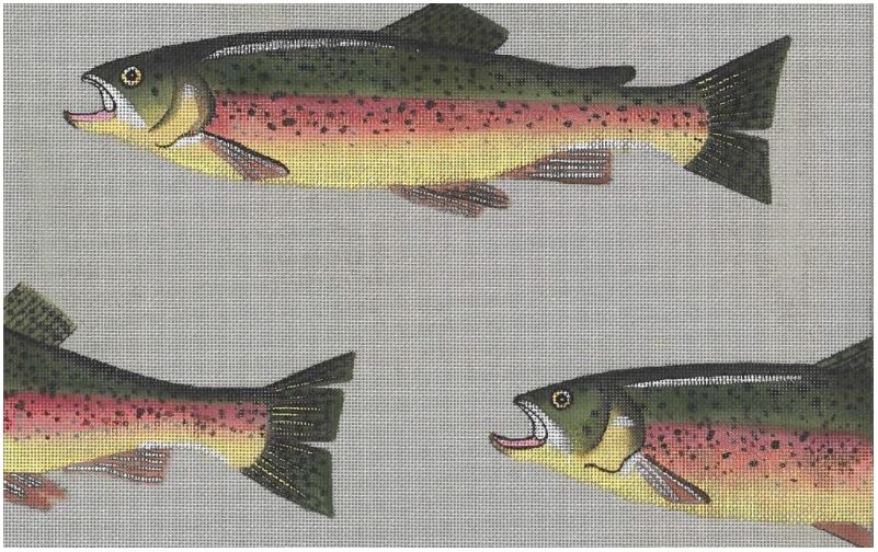 click here to view larger image of Rainbow Trout   (hand painted canvases)