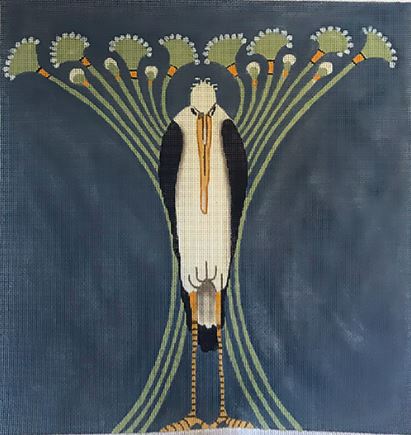 click here to view larger image of Nouveau Heron (hand painted canvases)