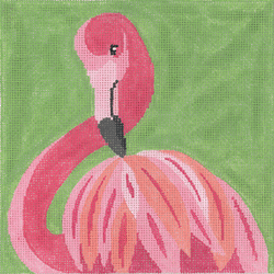 click here to view larger image of Primping Flamingo (hand painted canvases)