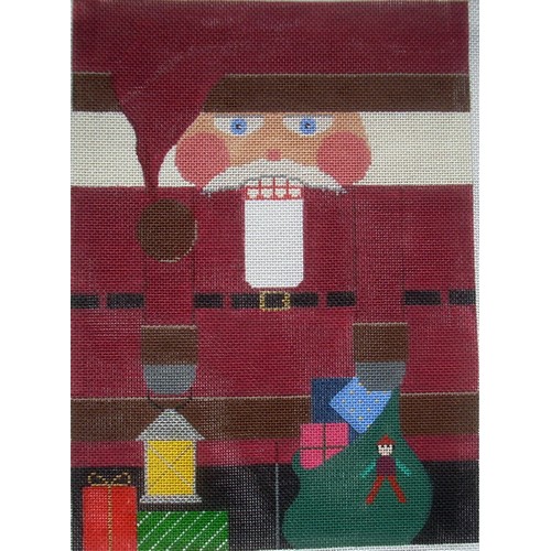 click here to view larger image of Nutcracker - Burgundy Santa (hand painted canvases)