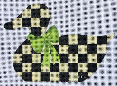 click here to view larger image of Checkered Duck (hand painted canvases)