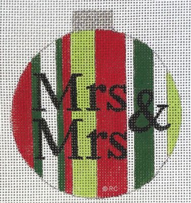 click here to view larger image of Mrs & Mrs Ornament (hand painted canvases)