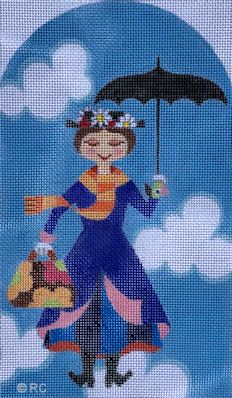 click here to view larger image of Small English Flying Nanny (hand painted canvases)