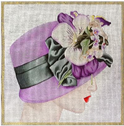 click here to view larger image of Lavendar Hat (hand painted canvases)