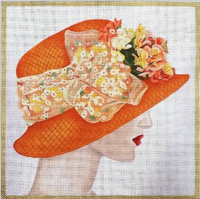 click here to view larger image of Orange Hat (hand painted canvases)