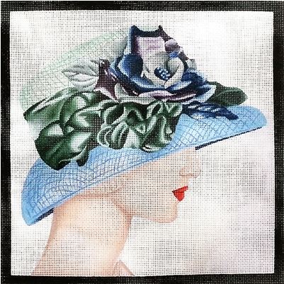 click here to view larger image of Blue Hat (hand painted canvases)