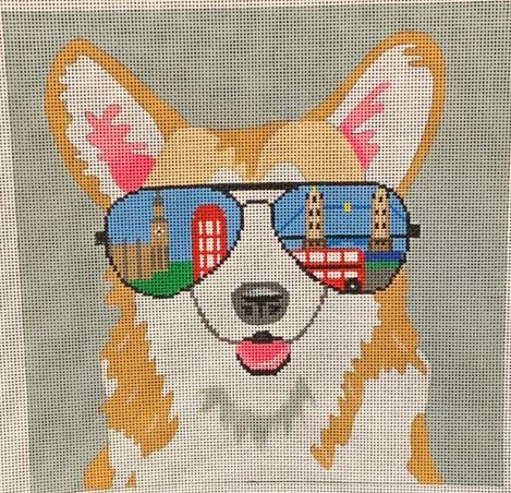click here to view larger image of Sunglasses Corgi (hand painted canvases)