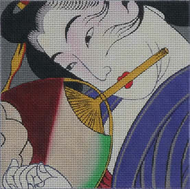 click here to view larger image of Geisha with Fan  (hand painted canvases)