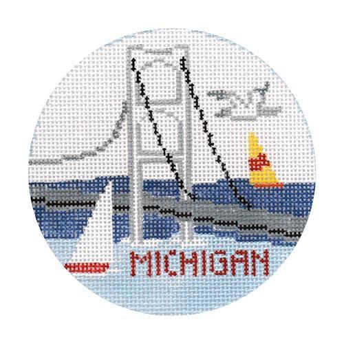 click here to view larger image of Michigan  (hand painted canvases)