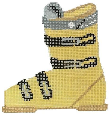 click here to view larger image of Ski Boot - Yellow (hand painted canvases)