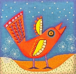 click here to view larger image of Big Orange Bird (hand painted canvases)