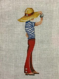 click here to view larger image of Straw Hat Ornament (hand painted canvases)