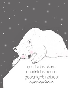 click here to view larger image of Polar Bear Goodnight Stars (hand painted canvases)