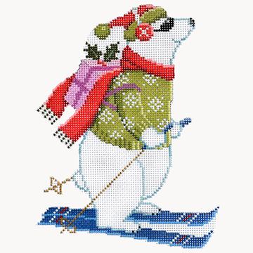 click here to view larger image of Skiing Polar Bear (hand painted canvases)